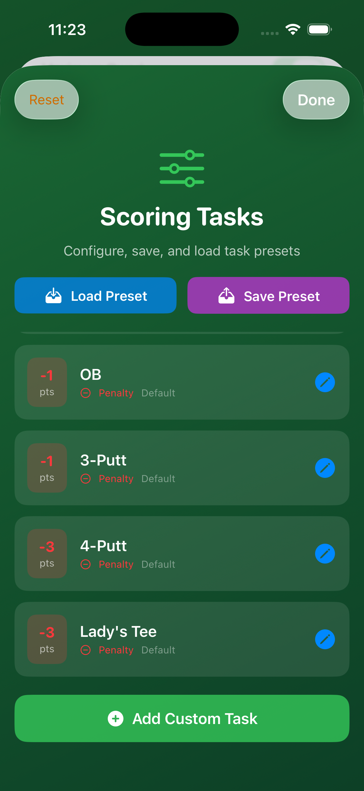 Scoring Tasks — penalty tasks